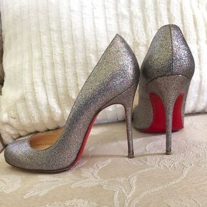 Christian Louboutin Fifi 85 Silver Glitter EU36